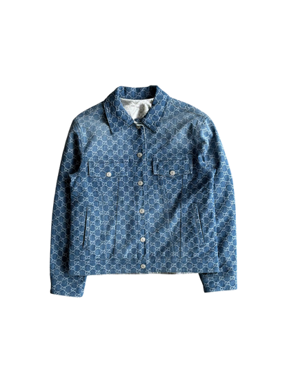 Gucci Monogram Metallic Reversible Denim Jacket