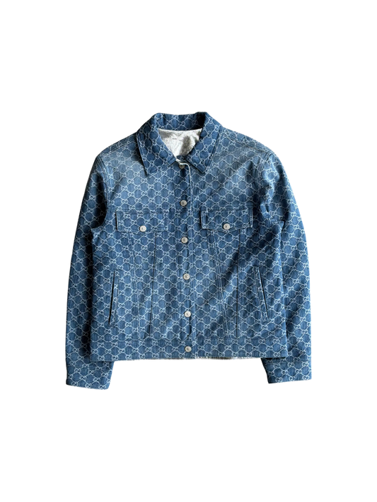 Gucci Monogram Metallic Reversible Denim Jacket