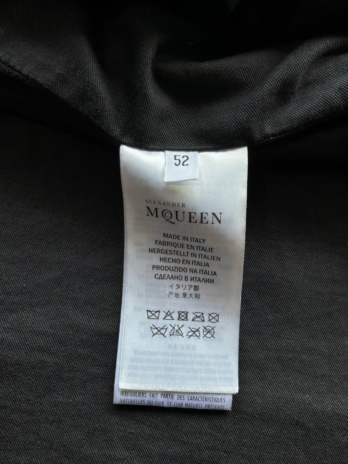 Alexander Mcqueen Black and Red Leather Bomber Jacket
