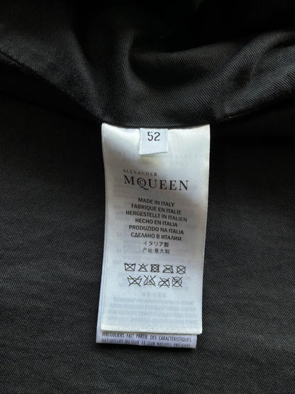 Alexander Mcqueen Black and Red Leather Bomber Jacket
