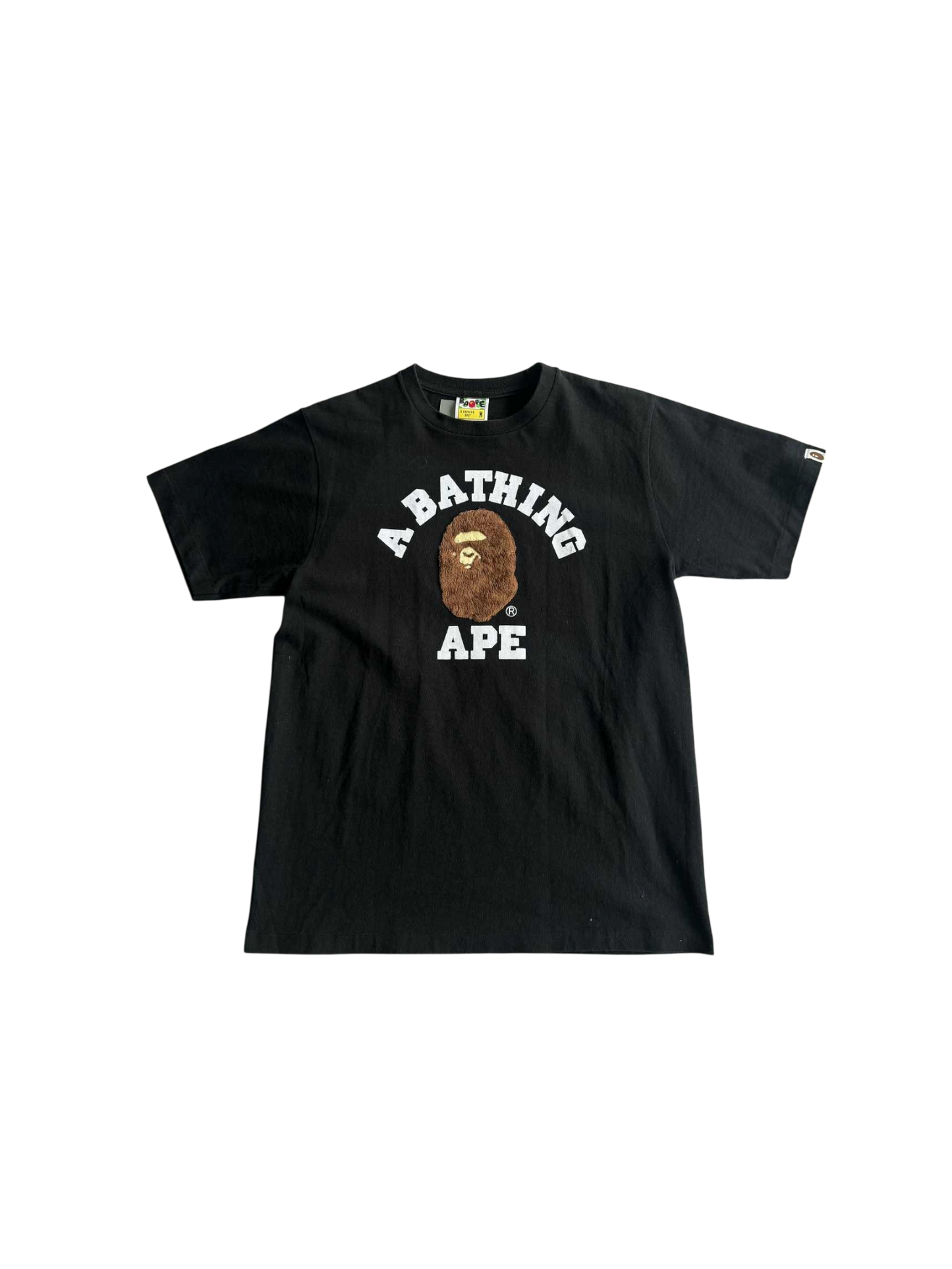 Bape College Fur Design Black Shirt