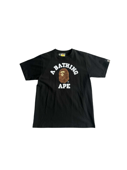 Bape College Fur Design Black Shirt