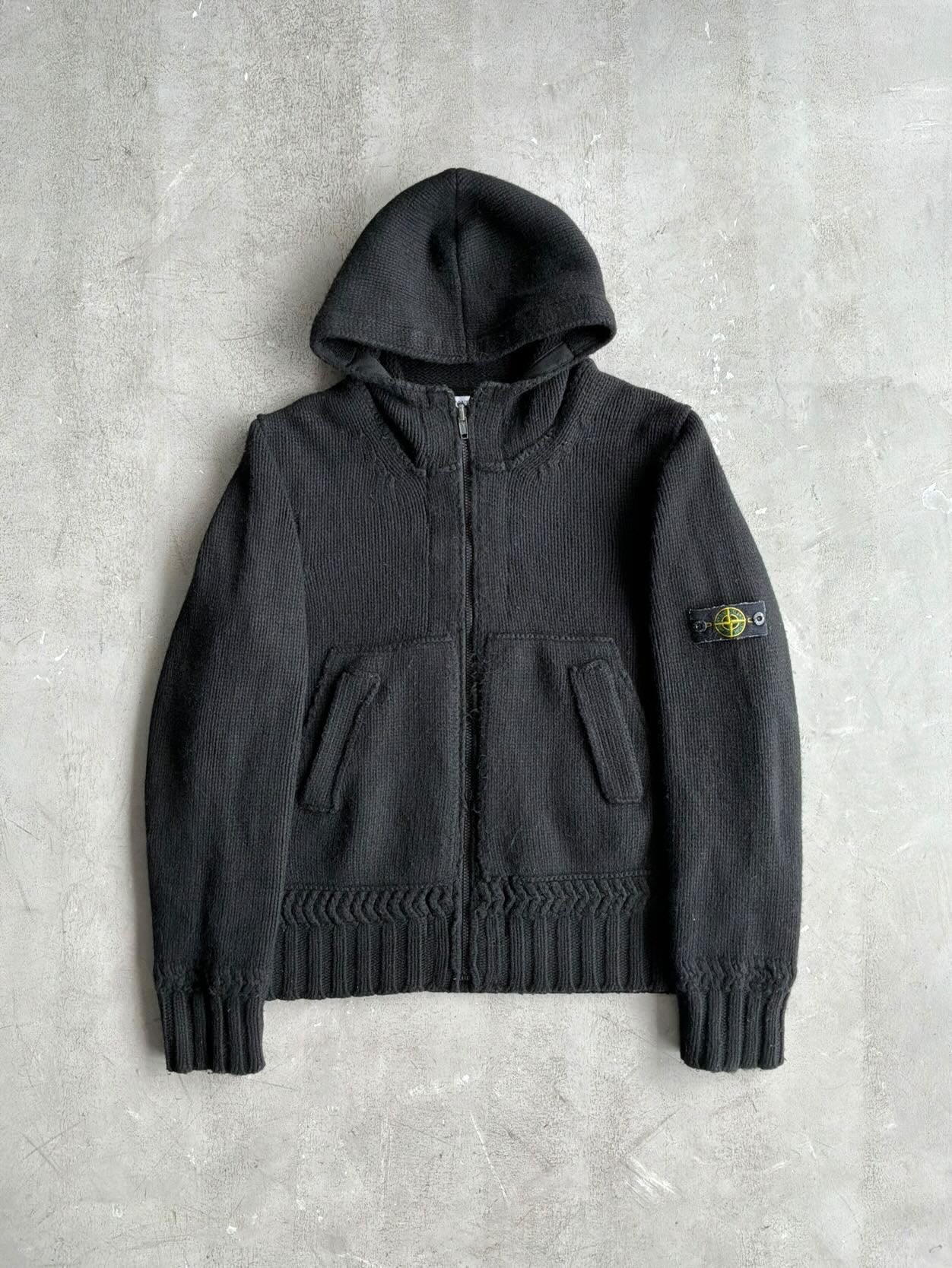 90s Stone Island Knit Zip Hoodie