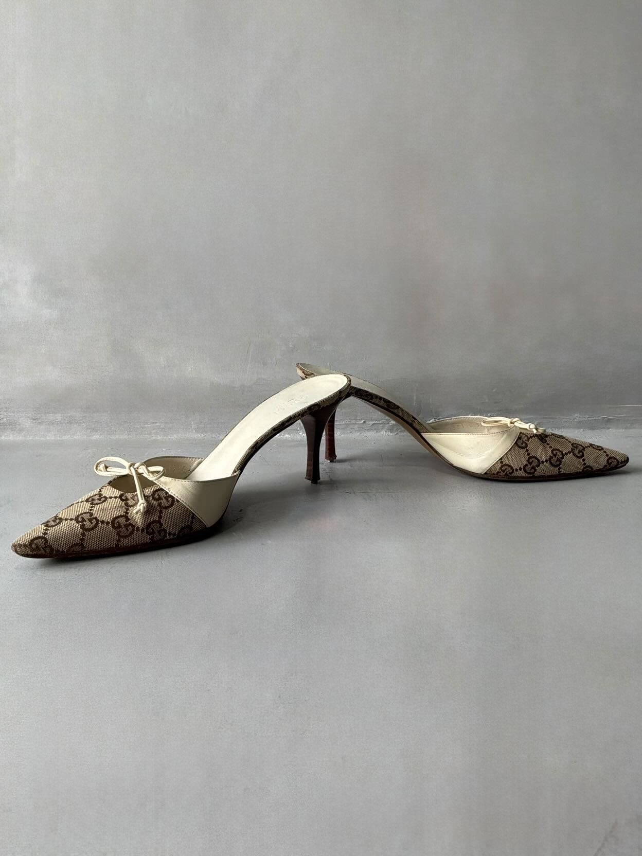 Gucci Monogram Kitten Heels