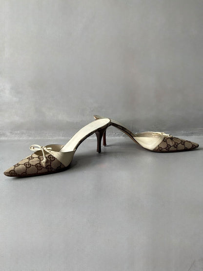 Gucci Monogram Kitten Heels