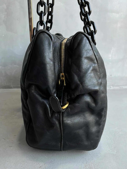 Prada Soft Calfskin Big Chain Shoulder Bag