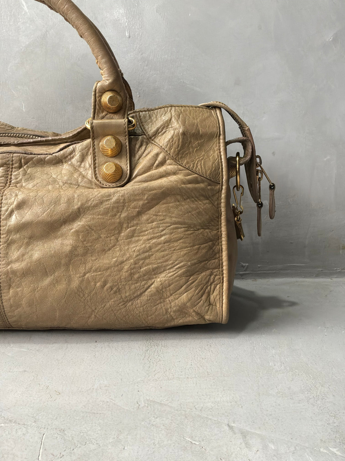 Balenciaga Part Time Old Chevre Beige Giant 21 Lambskin Bag
