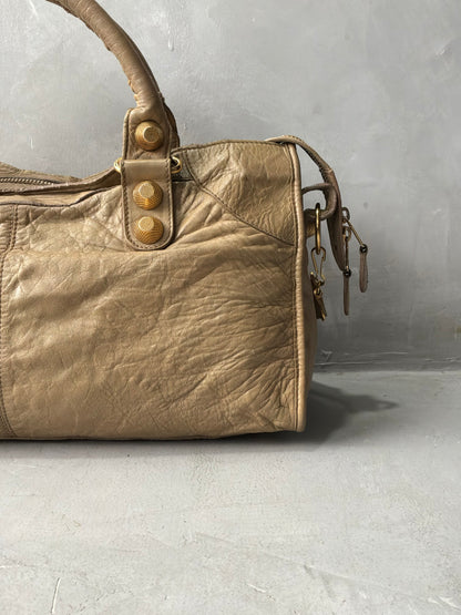 Balenciaga Part Time Old Chevre Beige Giant 21 Lambskin Bag