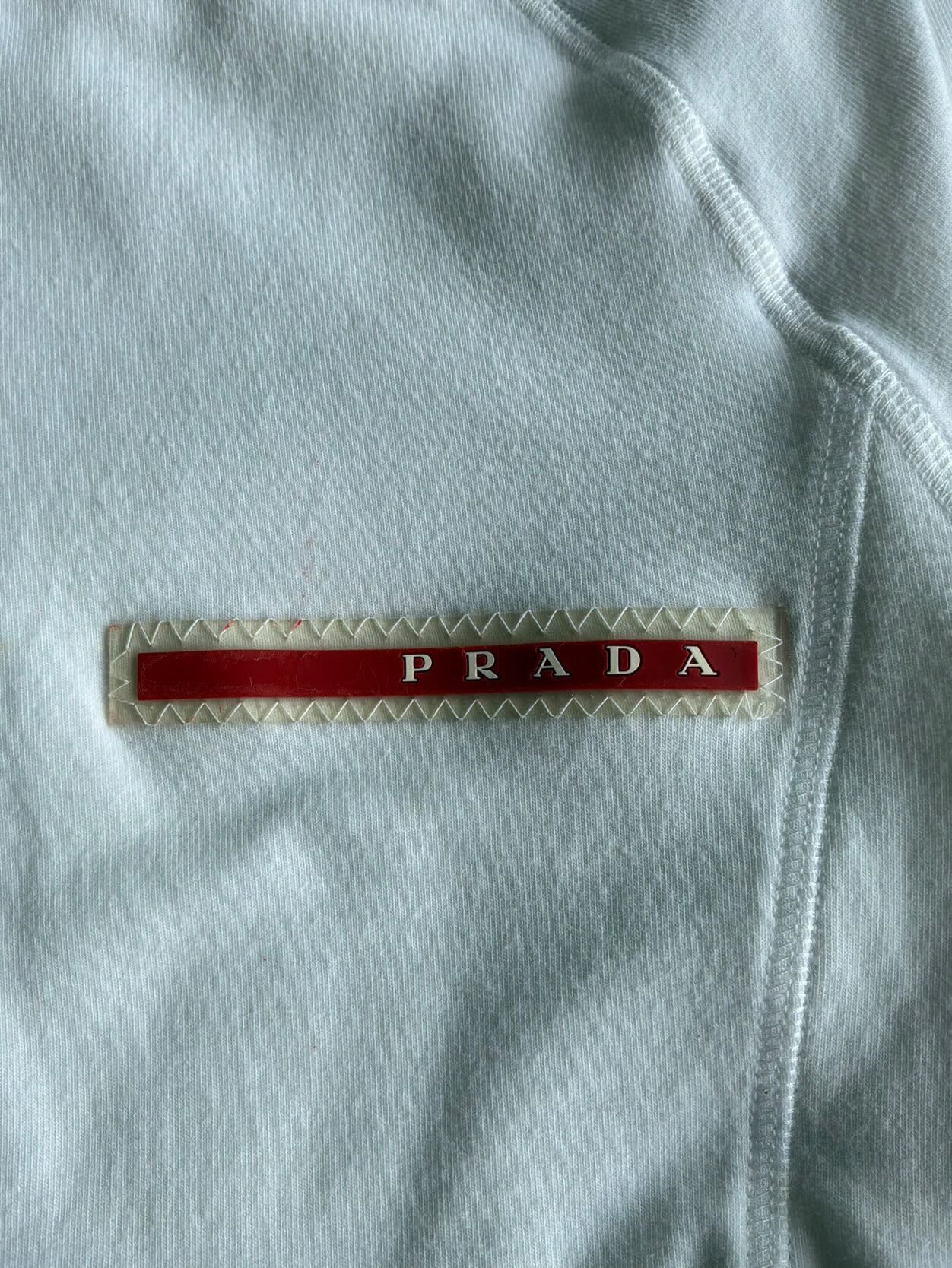 Womens Prada Red Tab Zip Hoodie