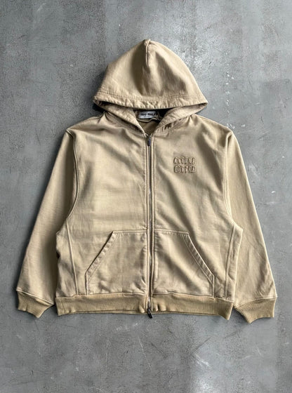 Miu Miu Chest Logo Zip Hoodie