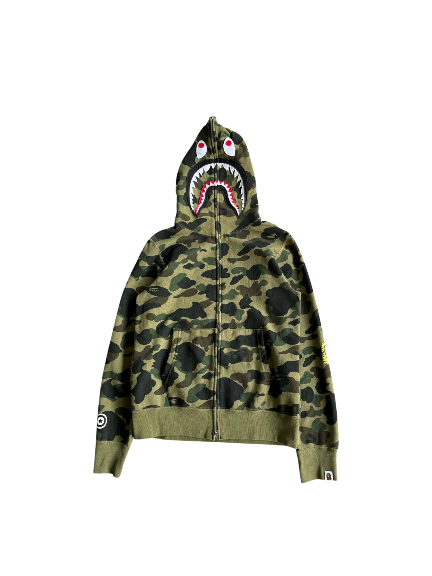 Bape Shark 1st Camo Patch in Green Hoodie