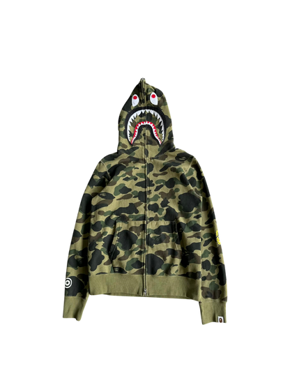 Bape Shark 1st Camo Patch in Green Hoodie