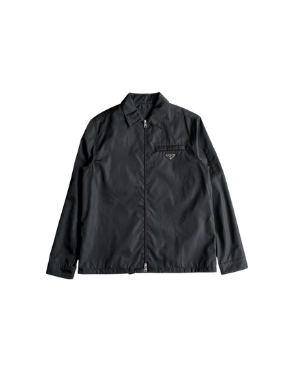 Prada Re-Nylon Chest Emblem Zip Up Jacket
