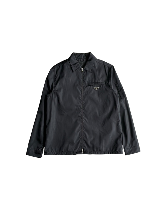Prada Re-Nylon Chest Emblem Zip Up Jacket