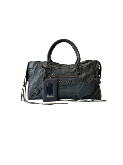 Balenciaga City Part Time Dark Gray Lambskin Bag