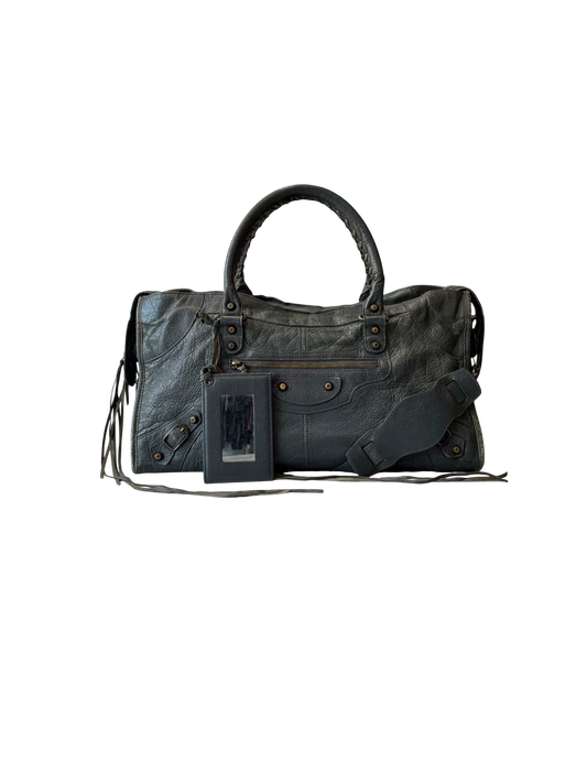 Balenciaga City Part Time Dark Gray Lambskin Bag