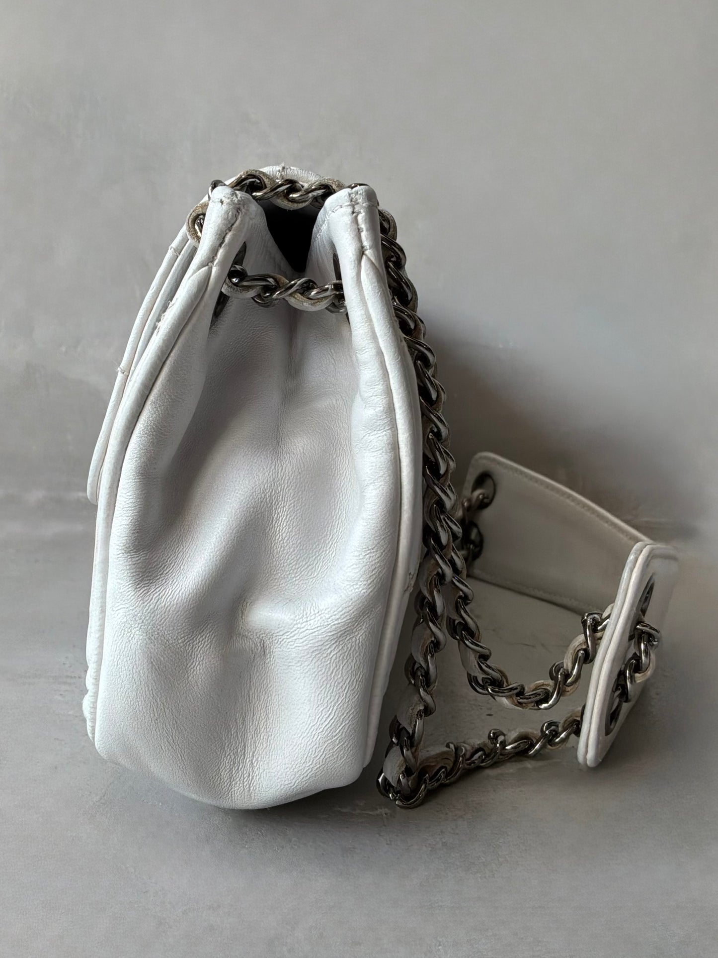 Chanel Choco Bar Quilted White Flap
