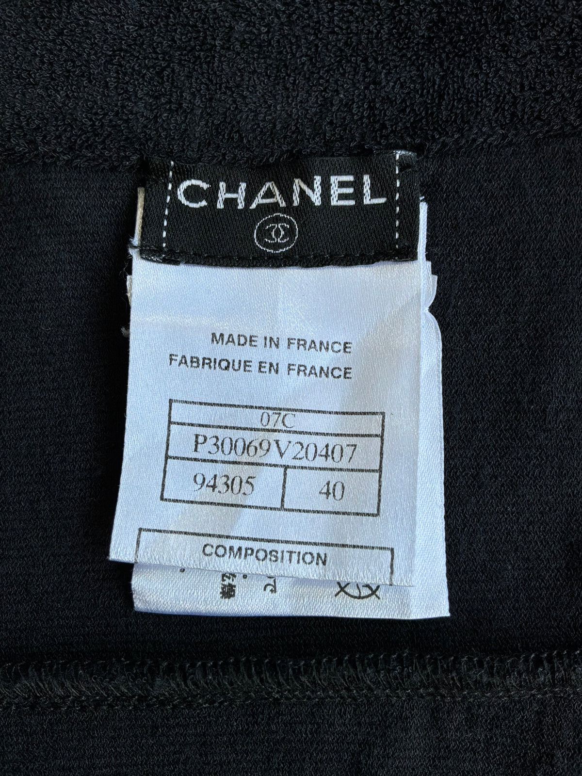 Chanel 2007 Ribbon Button Down Wool Top
