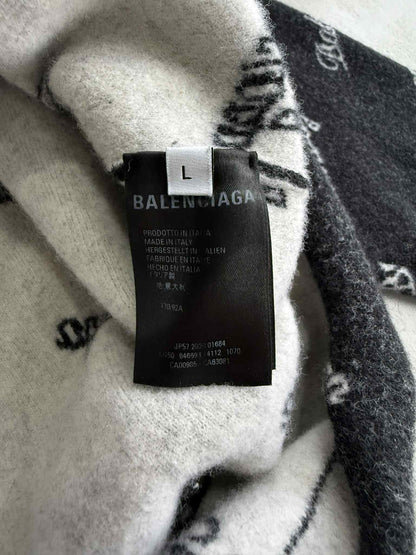 Balenciaga All Over Print Logo Sweater