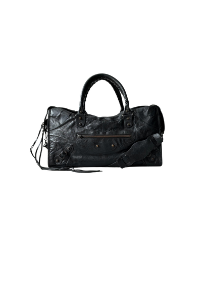 Balenciaga Part Time Black on Brass Lambskin Bag