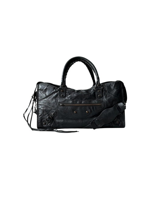 Balenciaga Part Time Black on Brass Lambskin Bag