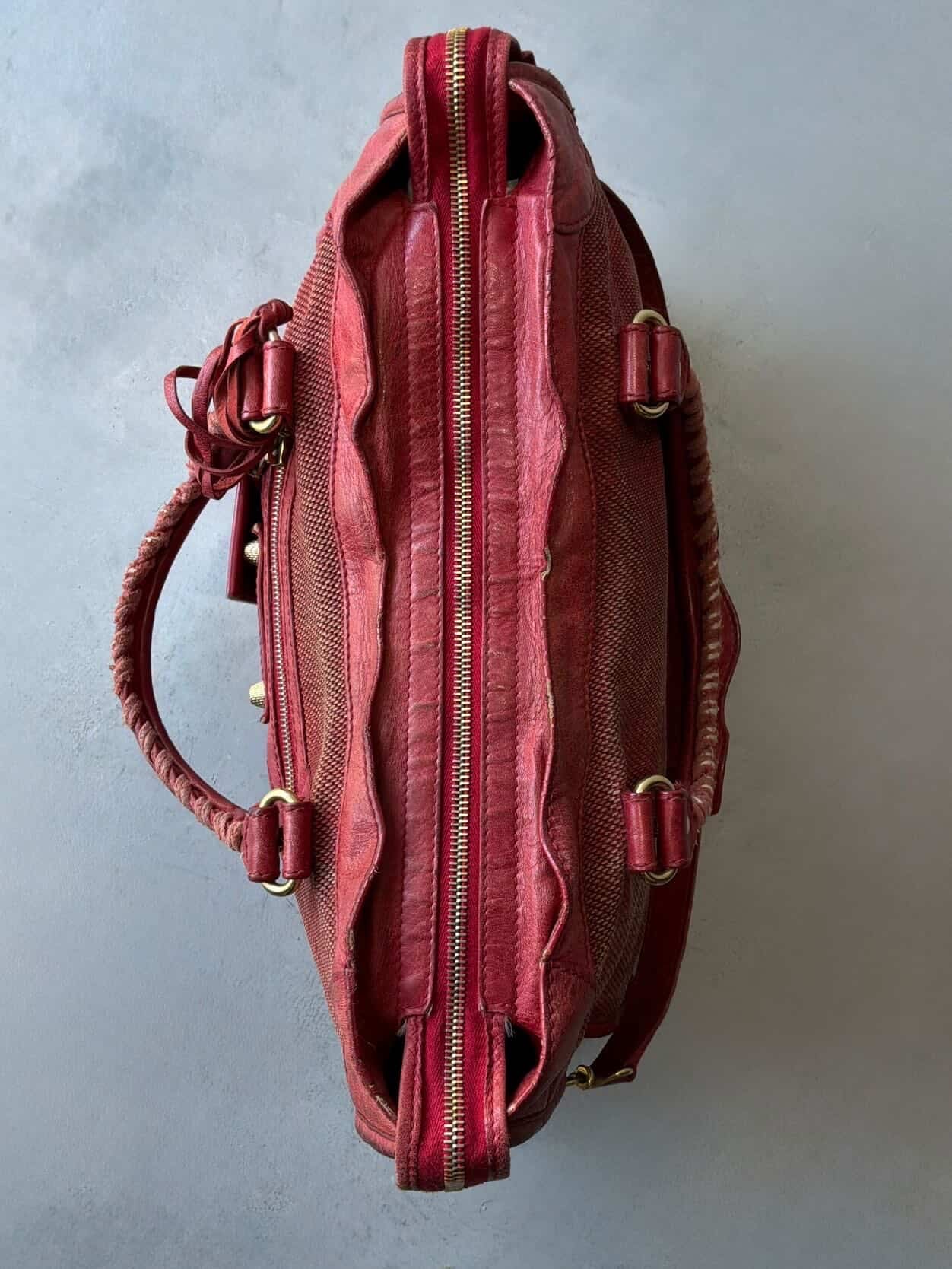 Balenciaga Classic City Mesh Red Bag