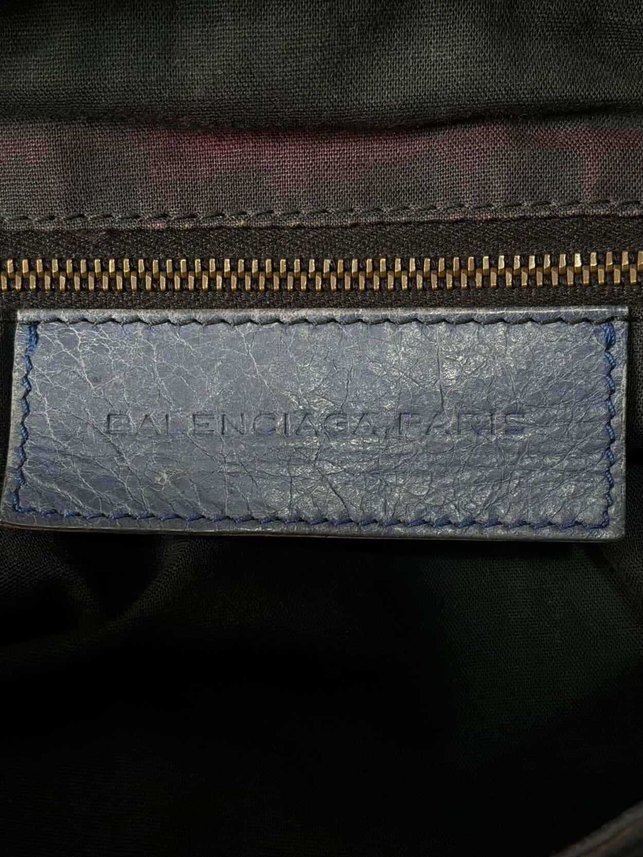 Balenciaga City Part Time Navy Lambskin Bag