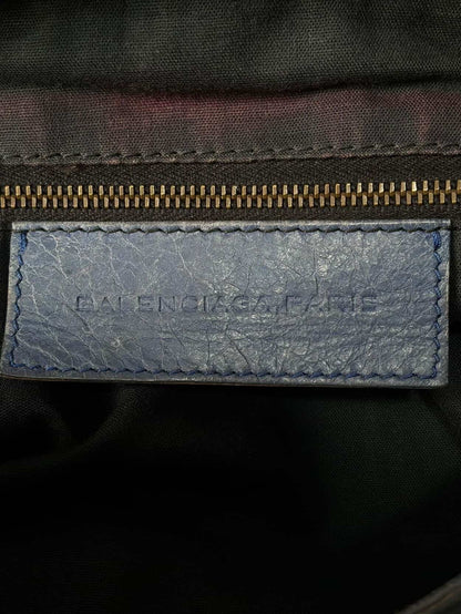 Balenciaga City Part Time Navy Lambskin Bag