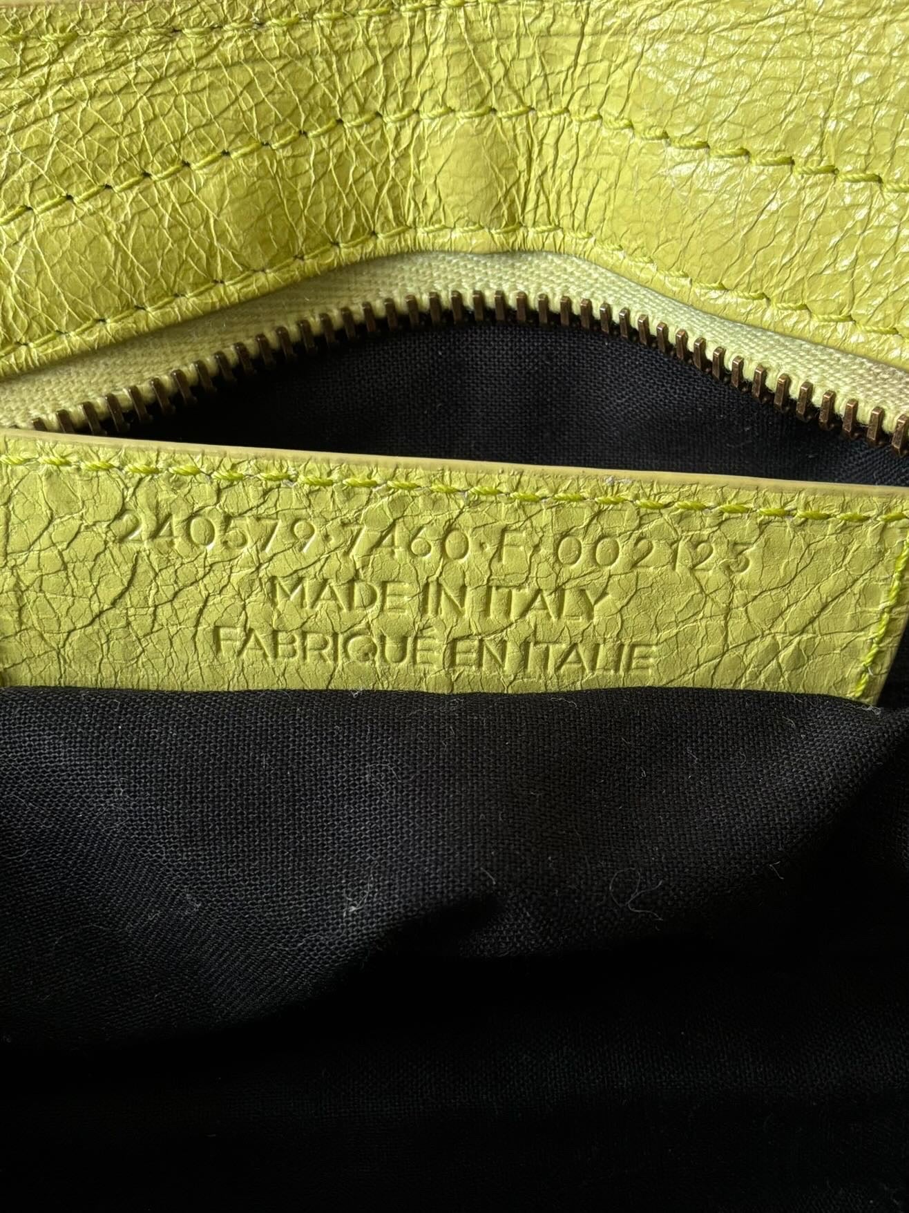 Balenciaga City ‘Town’  Lime Lambskin Bag