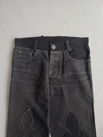 Vintage Chrome Hearts ‘Fleur Knee’ Flare Pants