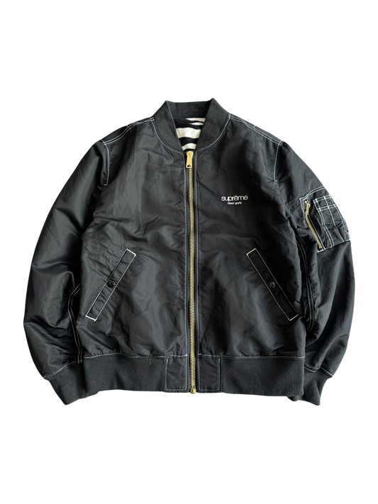 Supreme Reversible Zebra Bomber Jacket