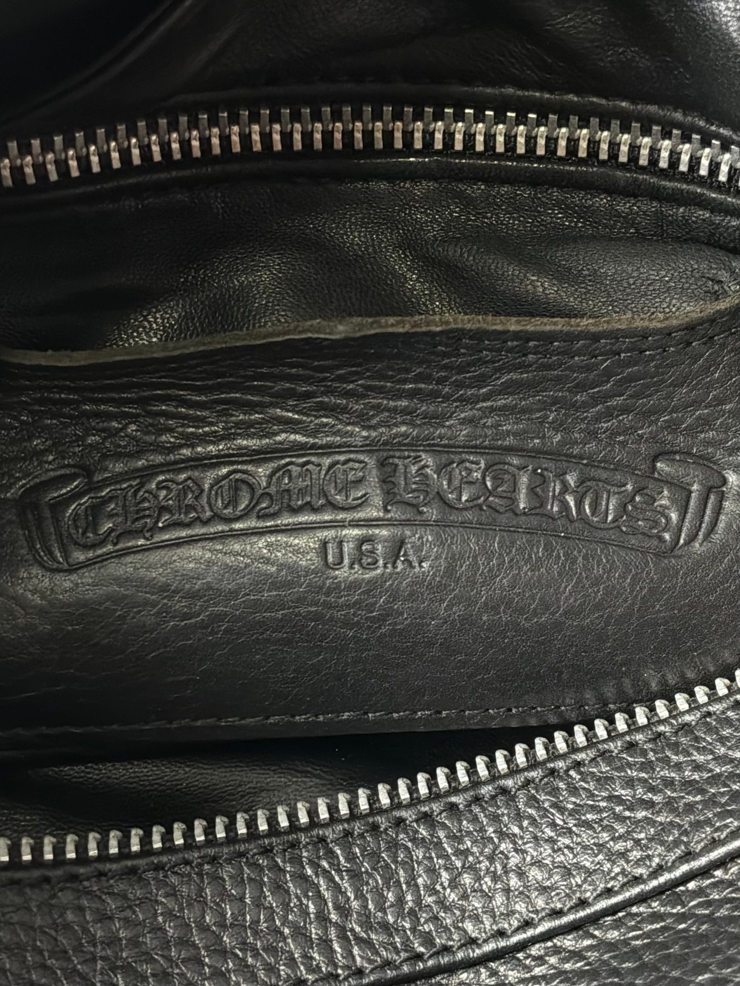 Chrome Hearts Grained Leather Clutch Bag