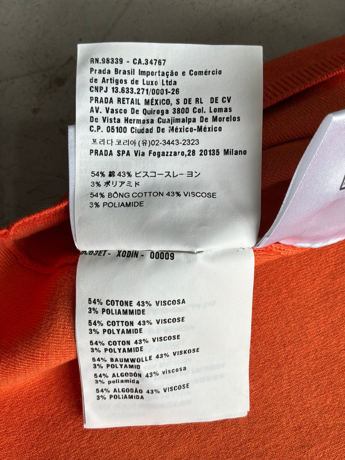 Prada Chest Logo Orange Tee