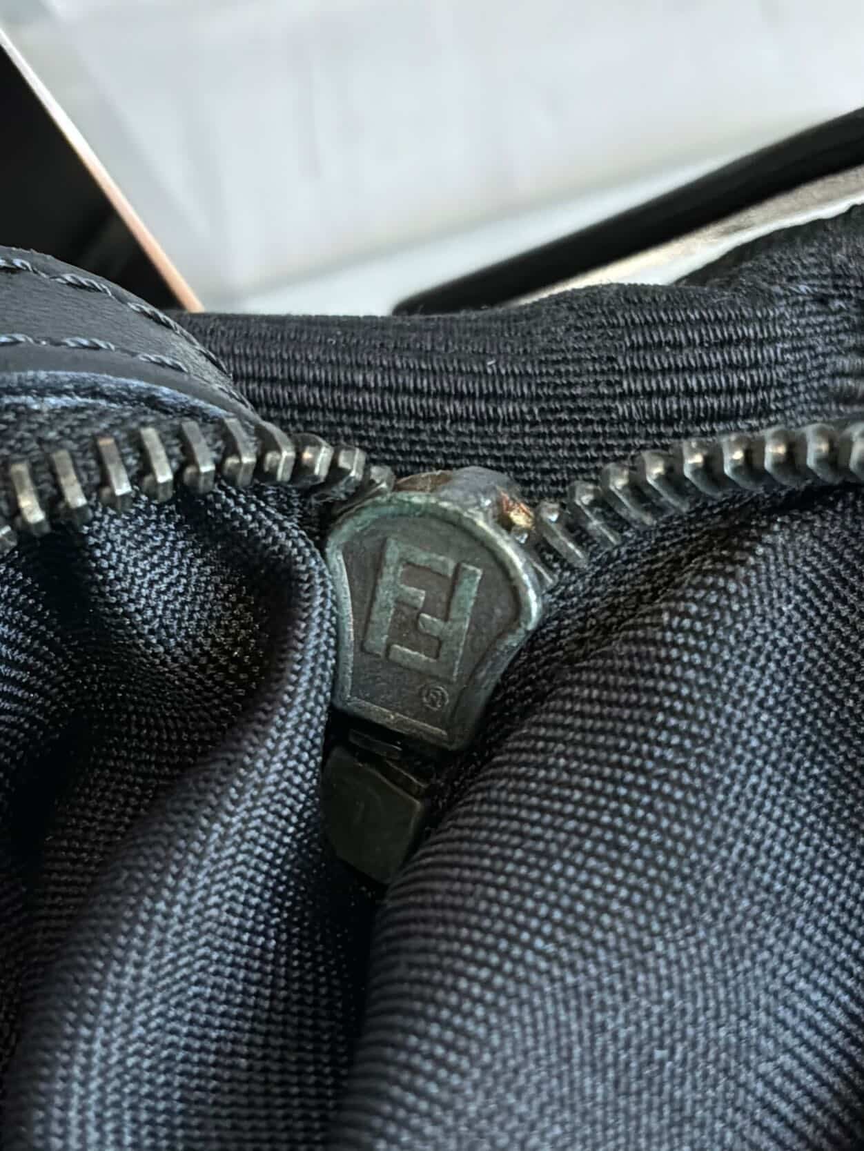 Fendi Black Monogram Baguette Bag
