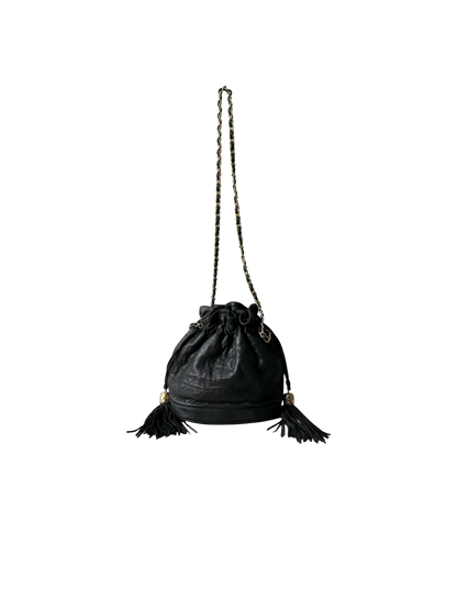Chanel Quilted Drawstring Mini Bucket Bag