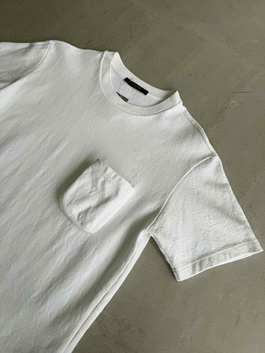 Luis Vuitton White Monogram Pocket Tee