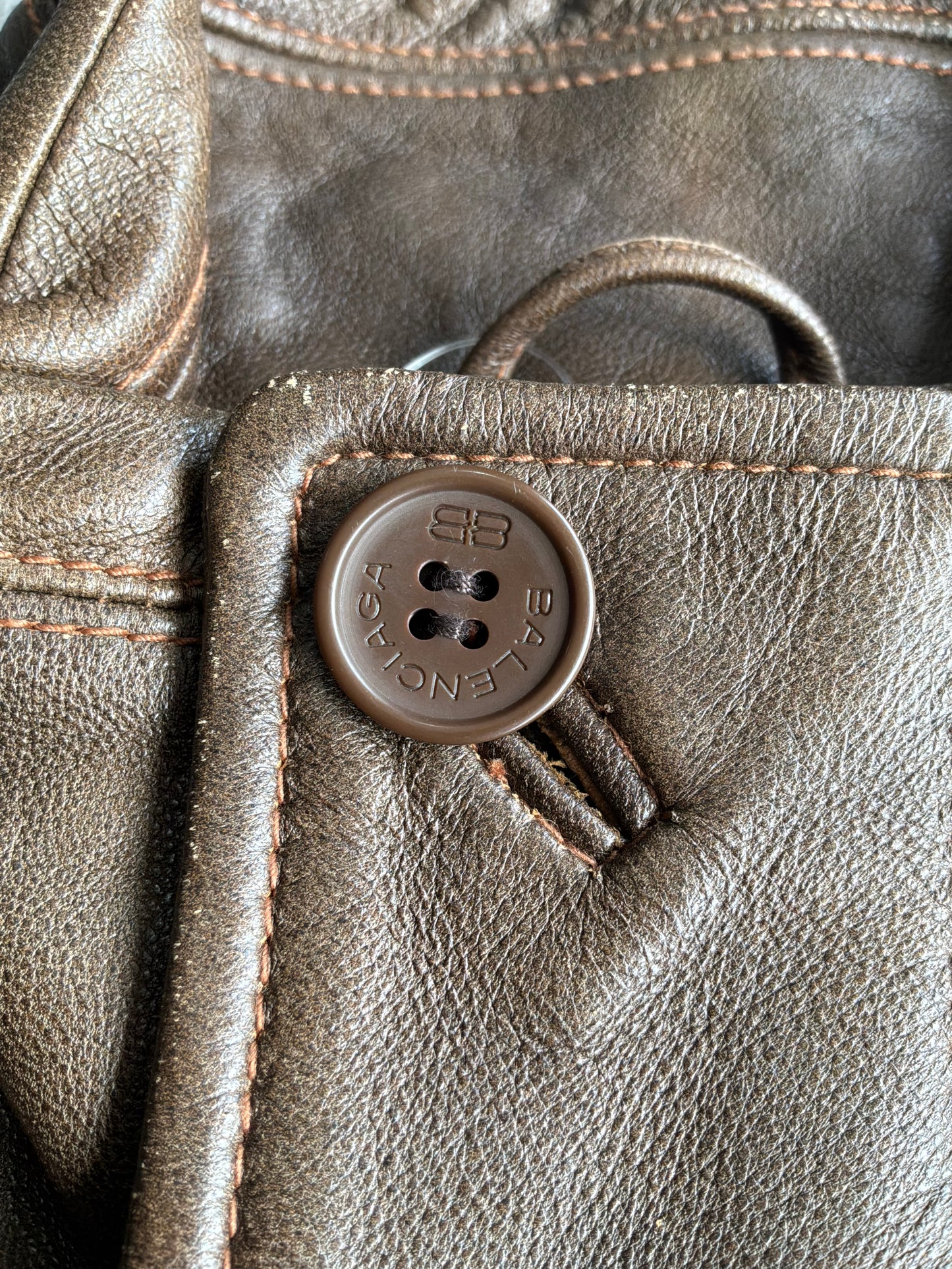 Balenciaga Vintage Brown Leather Jacket