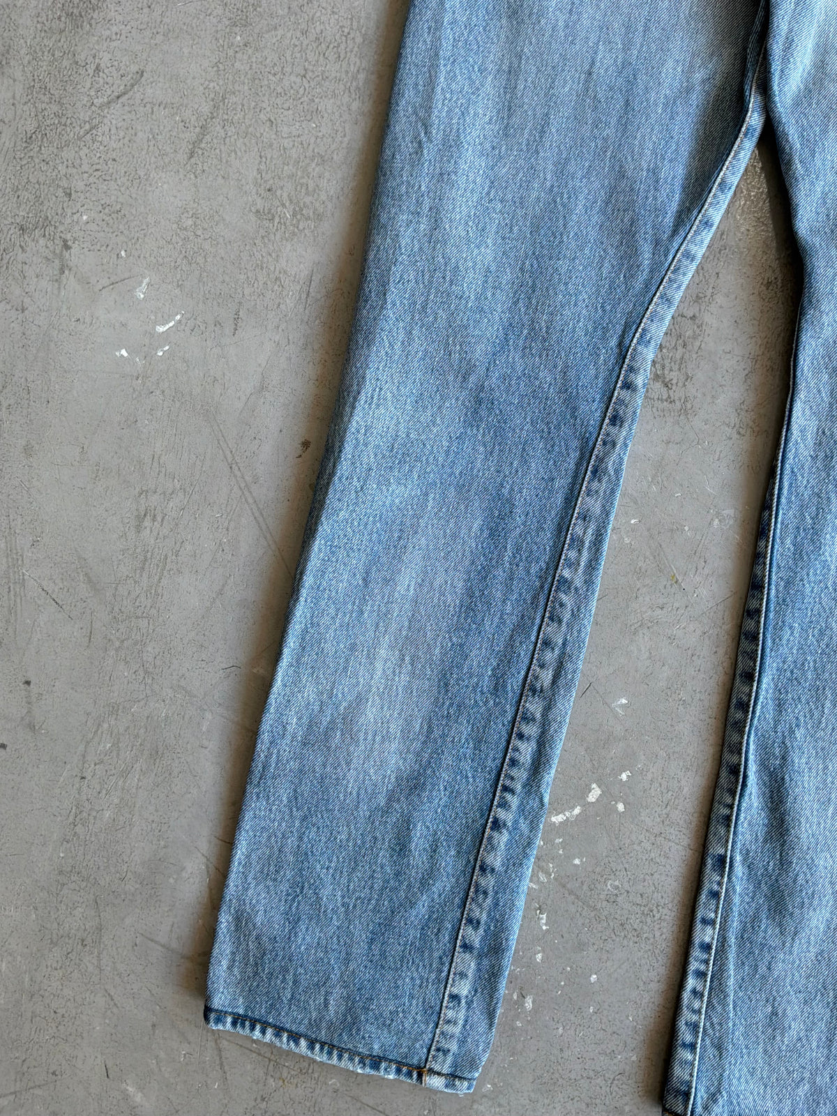 Saint Laurent Paris Distressed Light Wash Denim Pants