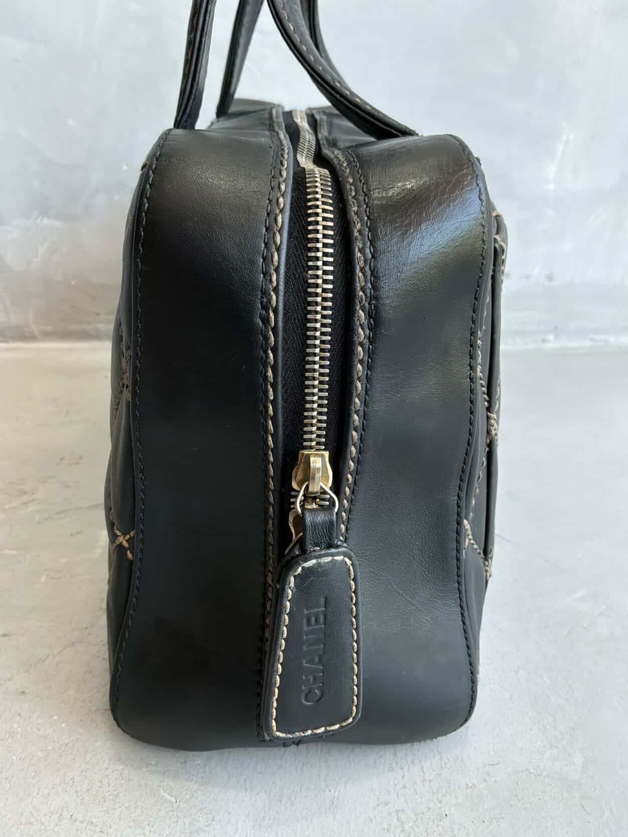 2002 Chanel Quilted Lambskin Boston Bag