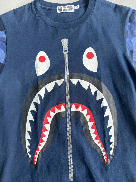 Bape Shark Camou Sleeve tee
