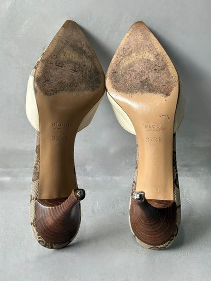 Gucci Monogram Kitten Heels