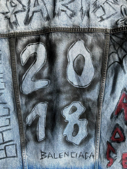 Balenciaga Graffiti Denim Jacket