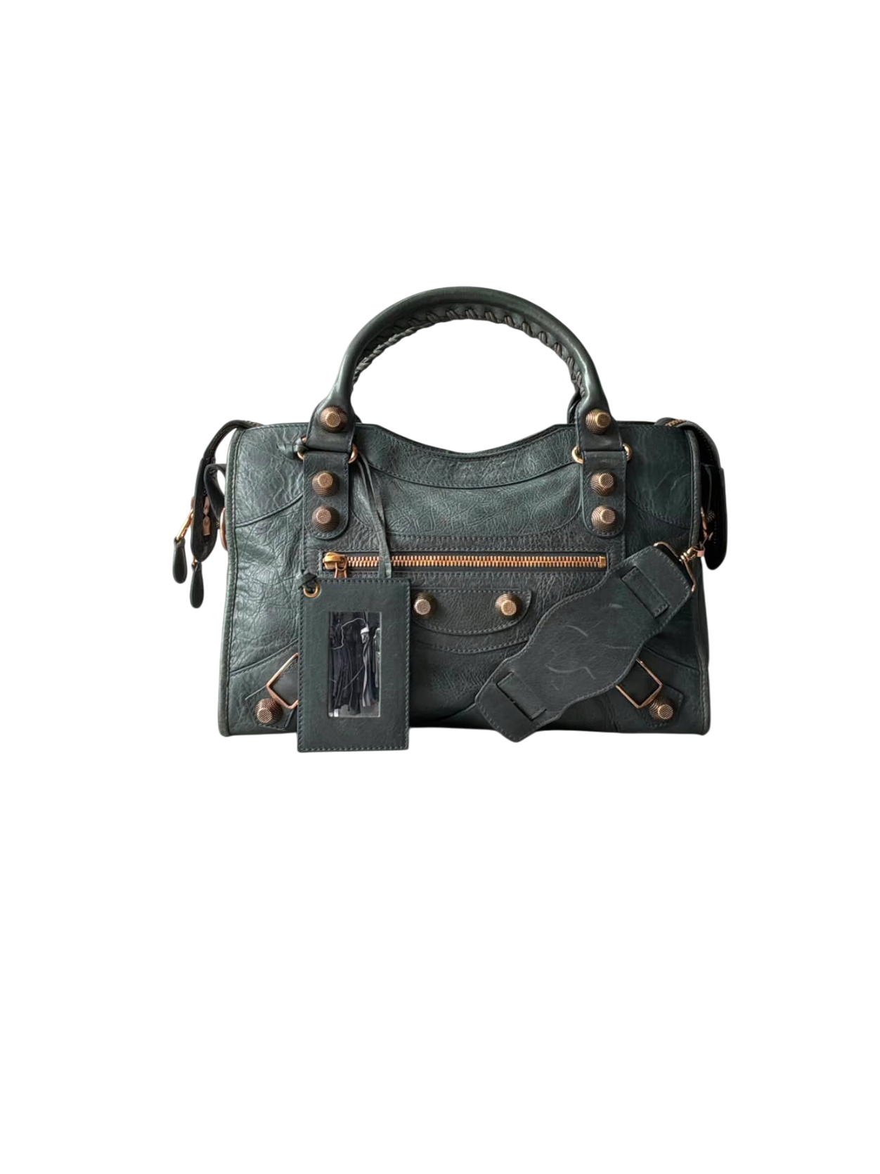 Balenciaga City Giant 21 Dark Green Lamb Skin Bag