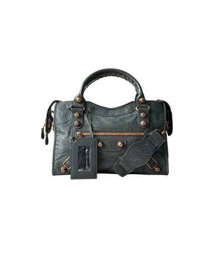 Balenciaga City Giant 21 Dark Green Lamb Skin Bag