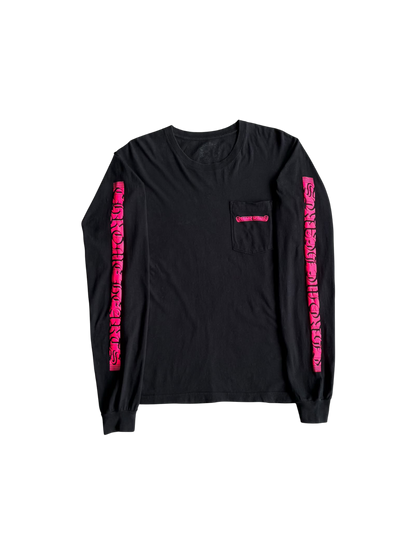 Chrome Hearts Pink Vertical Script Longsleeves