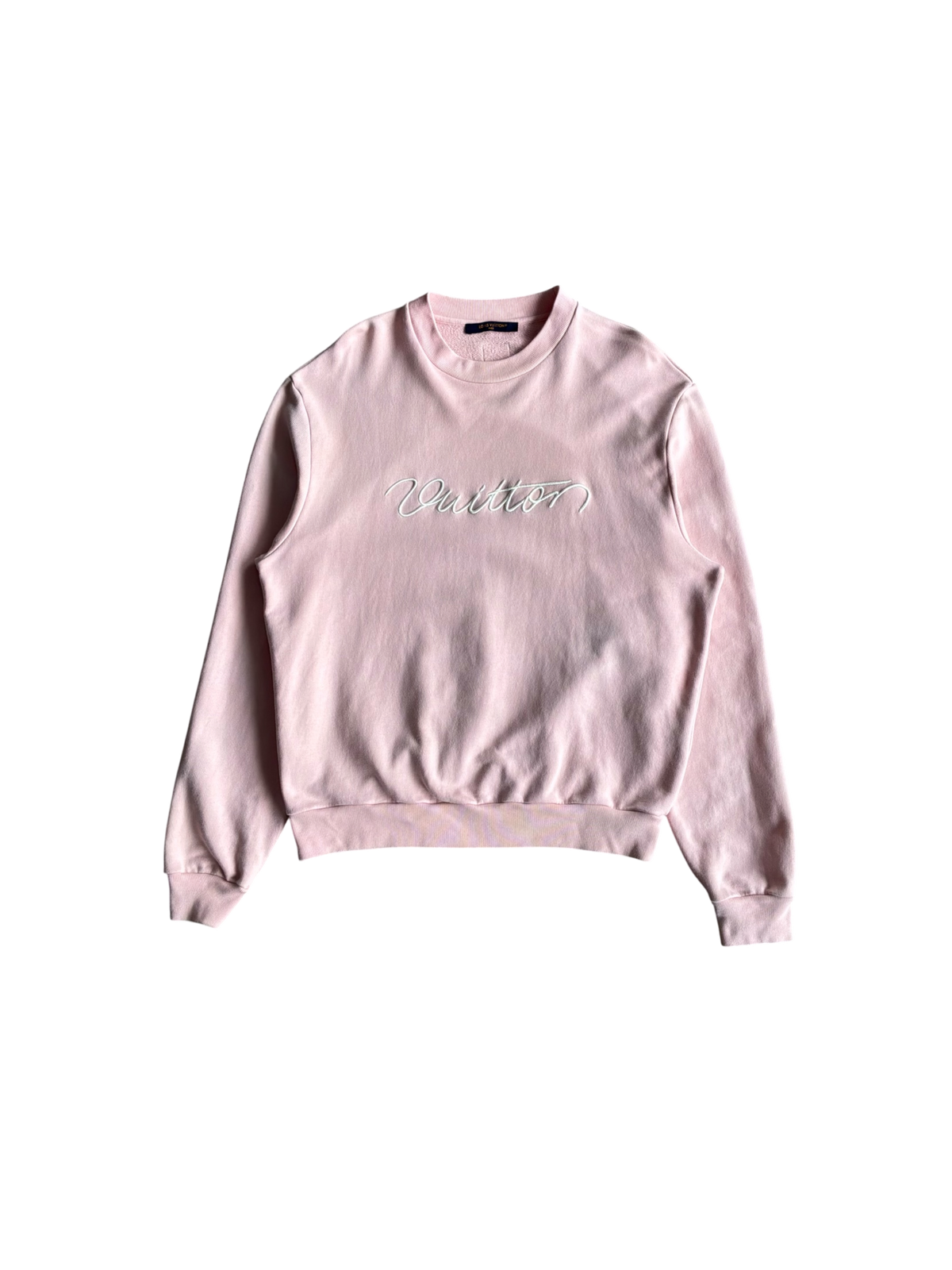 Louis Vuitton Embroidered Cursive Print Crewneck