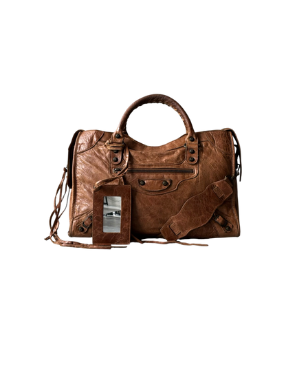 Balenciaga Classic City Rust Brown on Brass Lambskin Bag