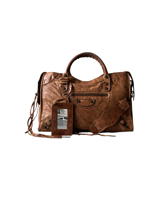 Balenciaga Classic City Rust Brown on Brass Lambskin Bag