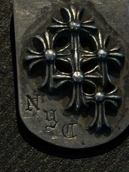 Chrome Hearts ‘NYC’ Cemetery Dog Tag Necklace with Ballchain