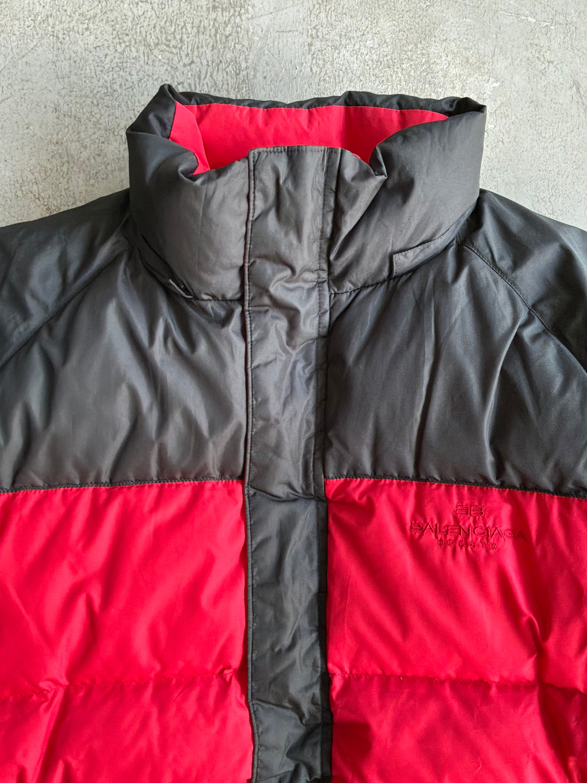 Balenciaga Vintage Red And Black Reversible Puffer Jacket
